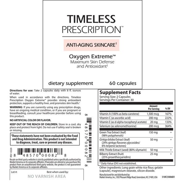 nutraMetrix® Timeless Prescription Oxygen Extreme - Single Bottle (30 Servings)